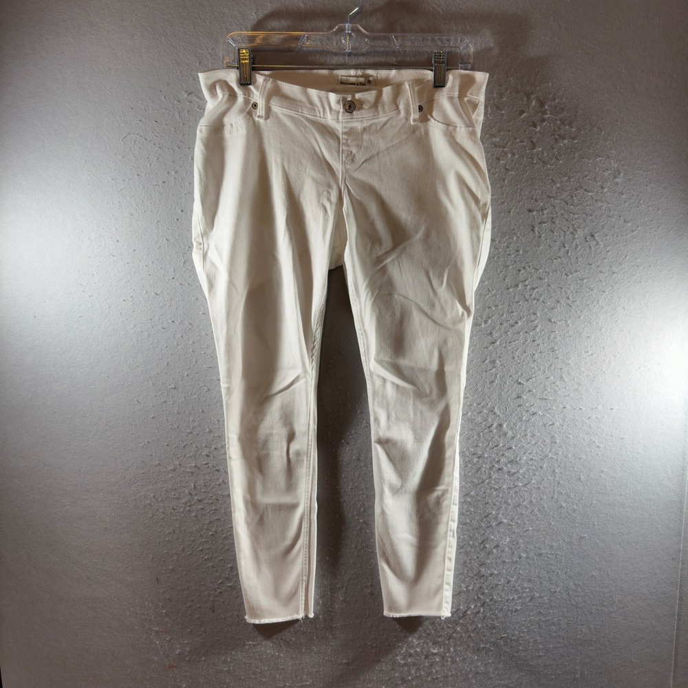 1799 | NWT Abercrombie & Fitch The Jean Legging White Skinny Raw Hem Women 28 6s